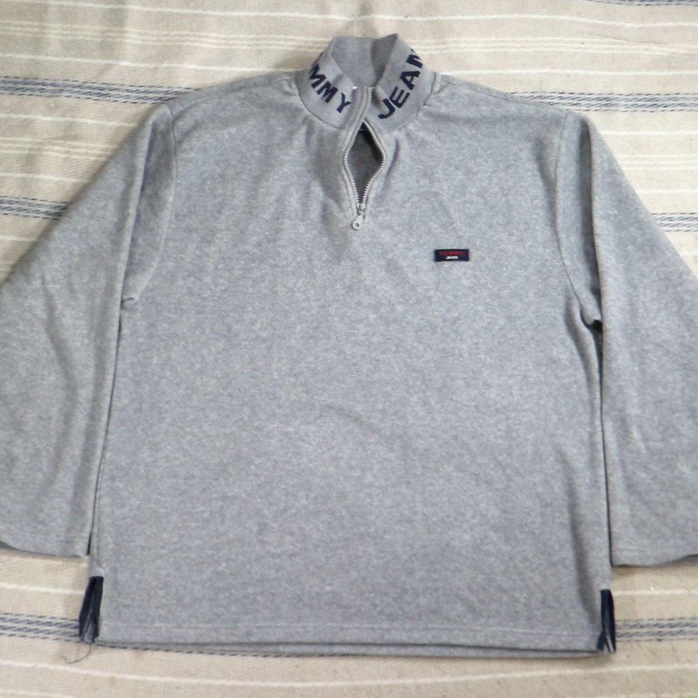 VTG TOMMY JEANS Fleece Spellout Collar Pullover - Picture 2 of 8